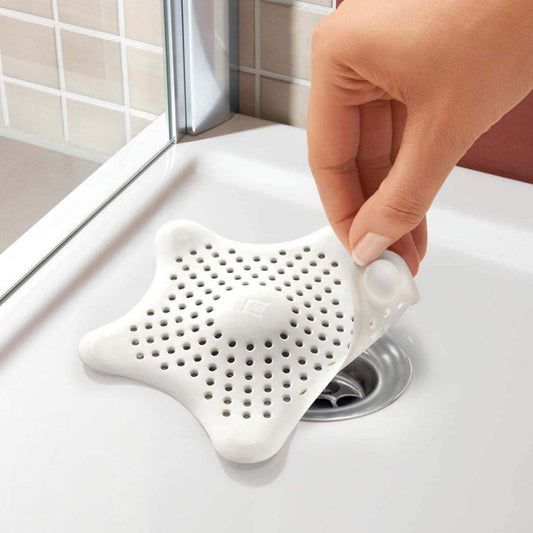 Star Shape Suction Kitchen Bathroom Sink Drain Strainer (Mix Color 6Pc)