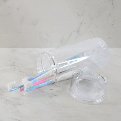Travel-friendly Toothbrush Holder With 4 Soft Bristle Toothbrushes
