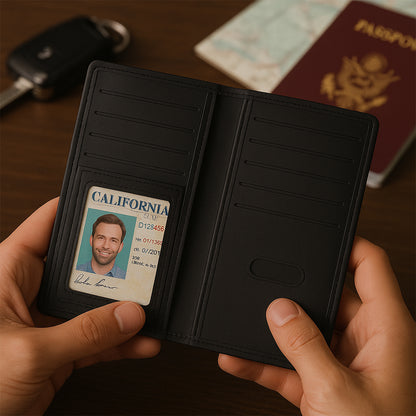 Premium Multi-compartment Travel Document Holder And Card Organizer Wallet (1 Pc)