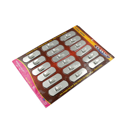 Multipurpose Self-Adhesive Stainless Steel Wall Hooks (18 Pc Set)