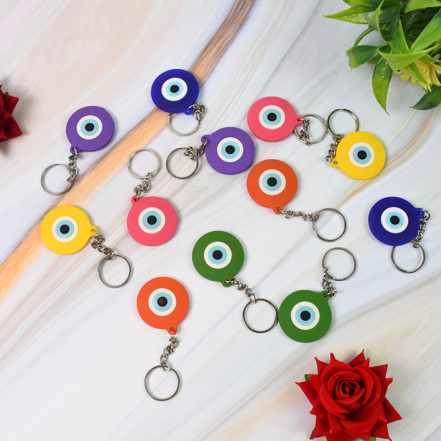 Evil Eye Keychain (12 Pcs Set Mix Color)