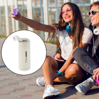 Water Bottle 400ml Leak Proof Glass Water Bottle With Daily Water Intake For Gym And Children Nice Bottle (1 Pc  White Color)