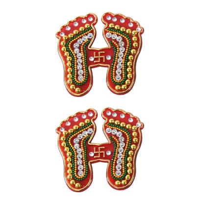Decorative Laxmi Charan Paduka Sticker Set (Pack of 2)