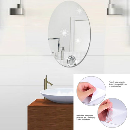 Oval Shape 3D Mirror Sticker