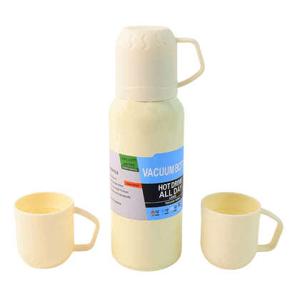 Stainless Steel White Vacuum Flask Set