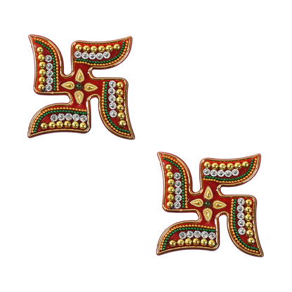 Decorative Swastik Rangoli Set Sticker (2pc)
