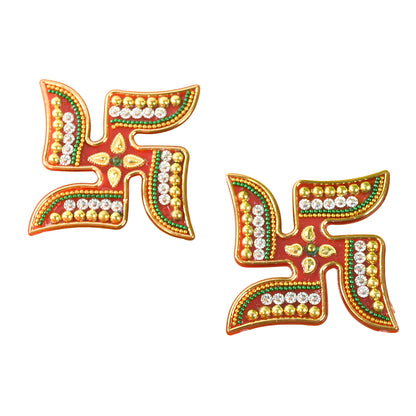 Decorative Swastik Rangoli Set Sticker (2pc)