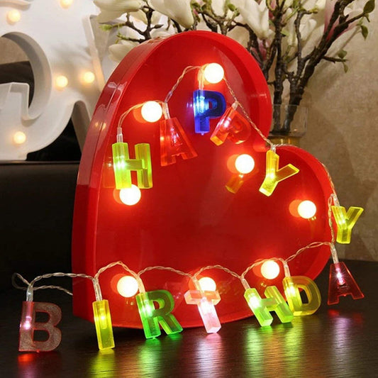 Happy Birthday LED Letter Battery Operated String (Multicolour)