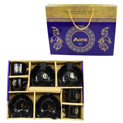 A 1 Ceramic Tea Cups Mug Set With Serving Bowl (8 Pcs Set)