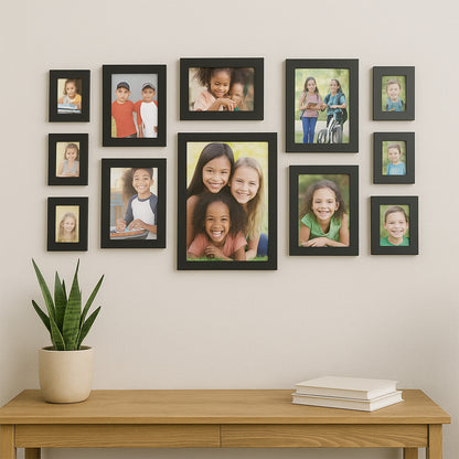 Premium Black Photo Frame Set 12 Pcs