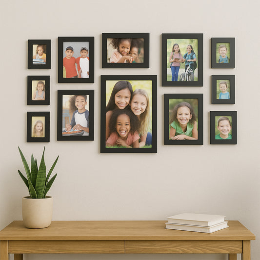 Premium Black Photo Frame Set 12 Pcs