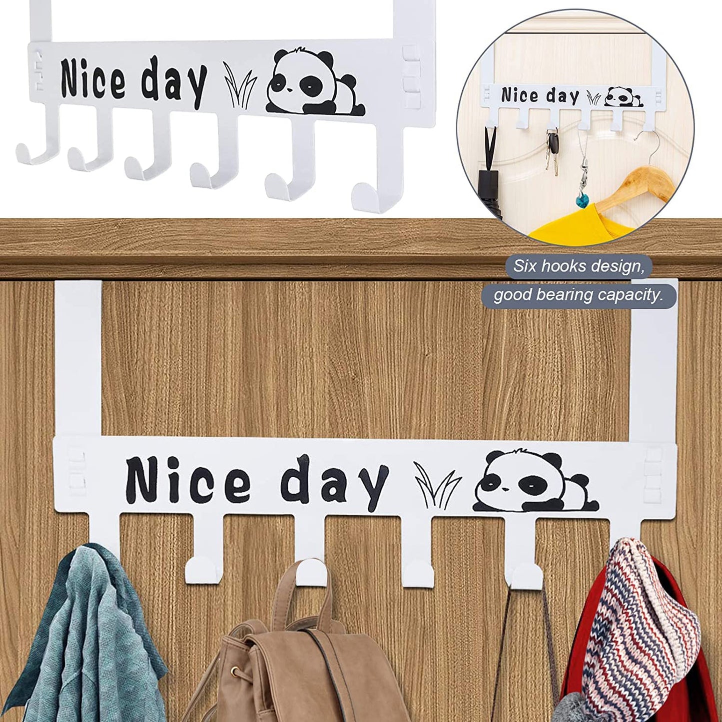 Heavy-duty Carbon Steel Door Hook Hanger (2 Pc, White)