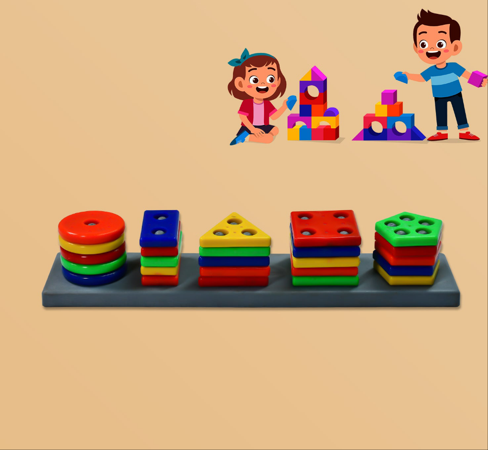 Geometric Brick - 5 Angle Matching Column Blocks For Kids