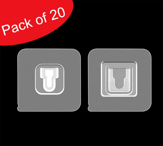 Magic Adhesive Plastic Wall Hooks Heavy Duty Hooks (Pack Of 20)