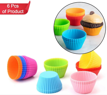 Silicone Cupcake Mould 6pcs Set