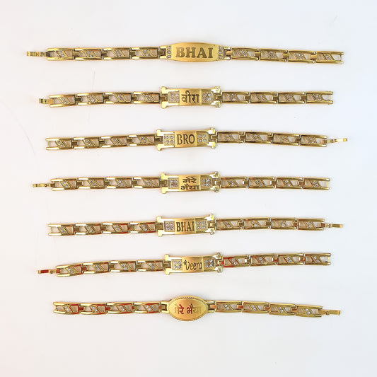 Metal Rakhi Bracelet For Brother (Mix Design 1 Pc)