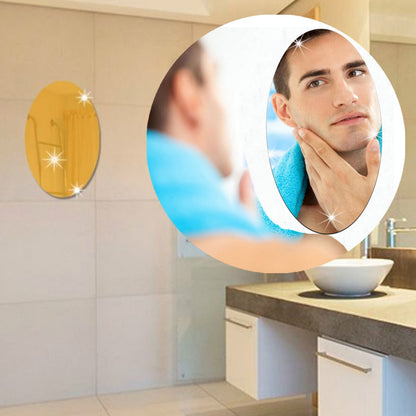 Oval Shape 3D Mirror Sticker