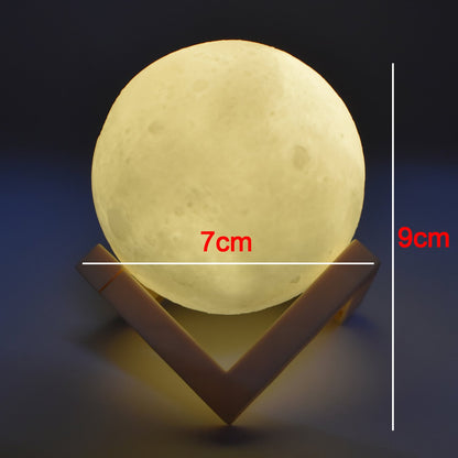 3D Power Moon Lamp With Touch Control Adjust Brightness