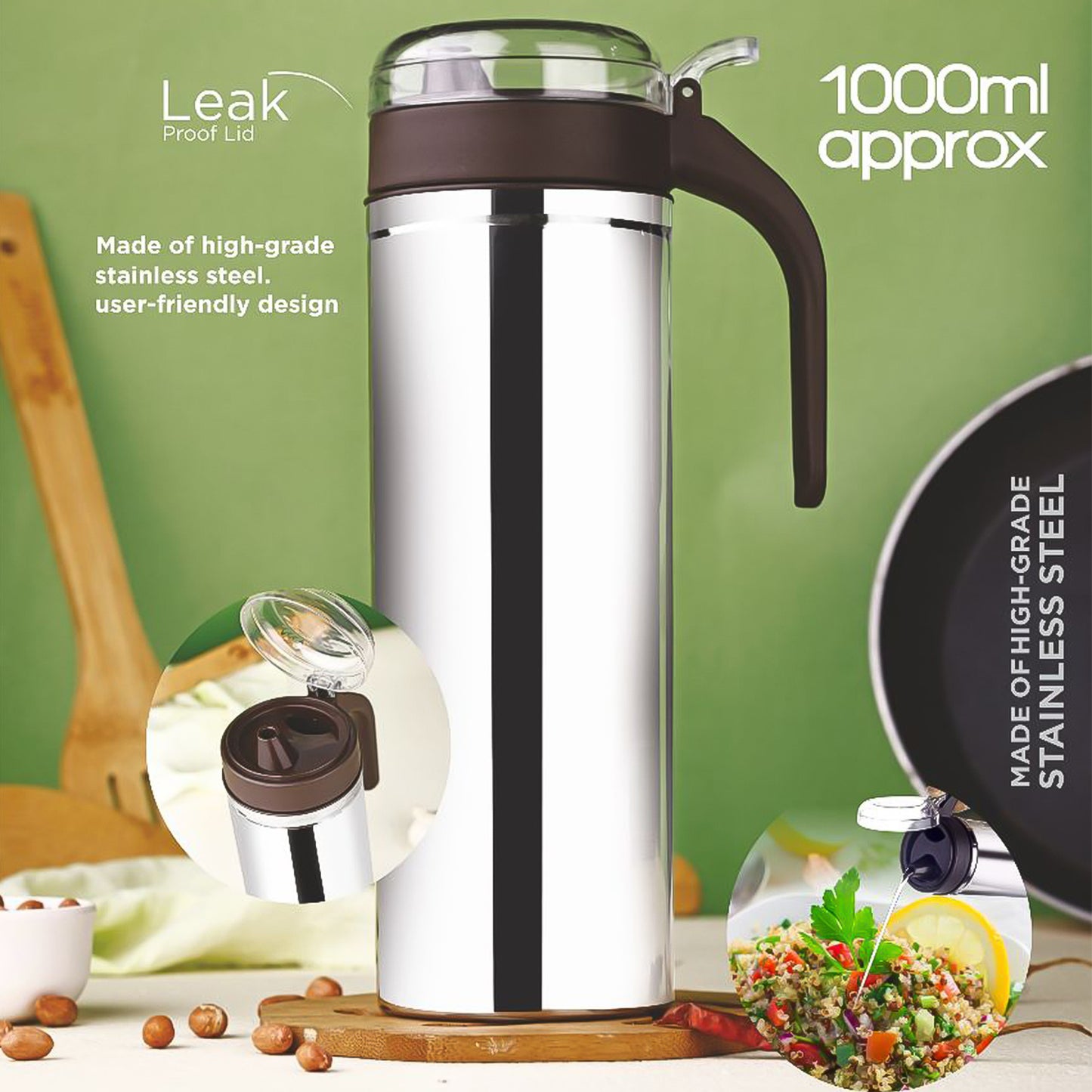 Apex 1000ml Approx. Stainless Steel Oil Pourer