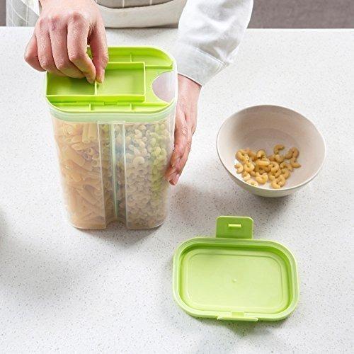 Plastic 2 Sections Air Tight Transparent Food Container (2 Ltr)