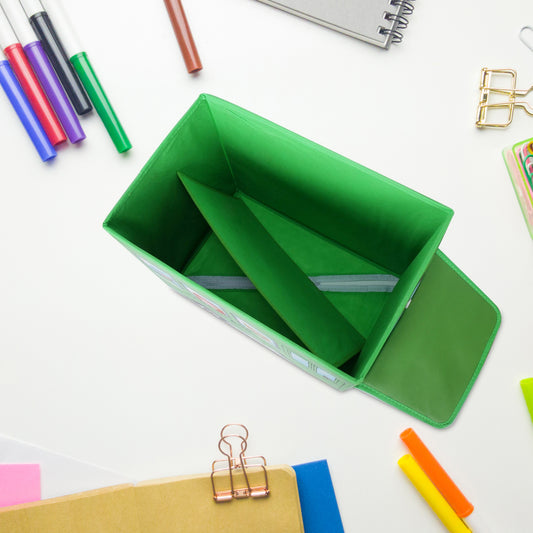 Foldable Bus Shape Toy Box Storage With Lid (Mix Colour)