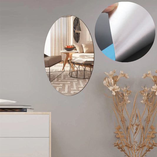 Oval Shape 3D Mirror Sticker