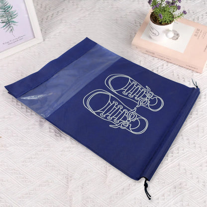 8783 Beach Bag Shoes Storage Bag Closet Organizer Non-woven Travel Portable Bag Waterproof Pocket Clothing Classified Hanging Bag Shoe Bag Luggage Travel Portable Shoe Pouch Non Woven Transparent Window (3 Pc )