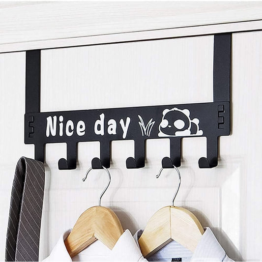 Heavy-duty Carbon Steel Door Hook Hanger Rack, Black(1 Pc)