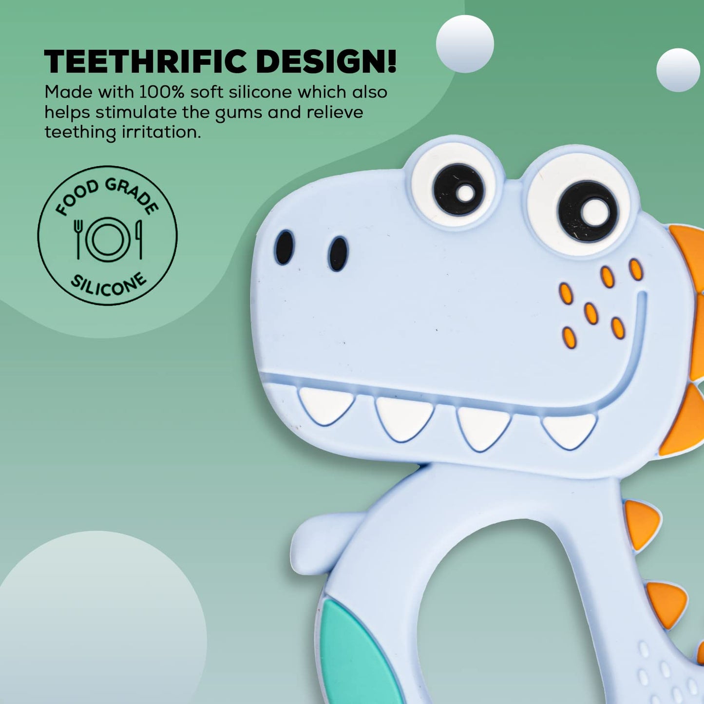 Silicone Dinosaur Teether For Baby (Mix Colour)