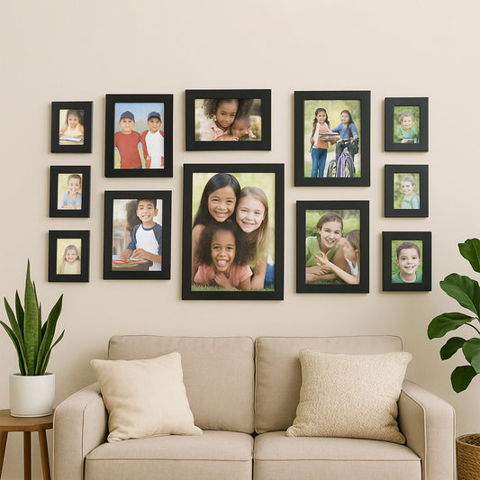 Premium Black Photo Frame Set 12 Pcs