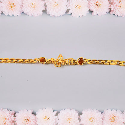 Mahakal Trishul Design  Rudraksh Beads Bracelet Rakhi