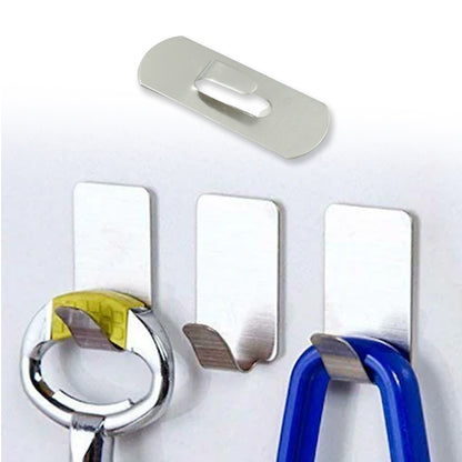 Multipurpose Self-Adhesive Stainless Steel Wall Hooks (18 Pc Set)