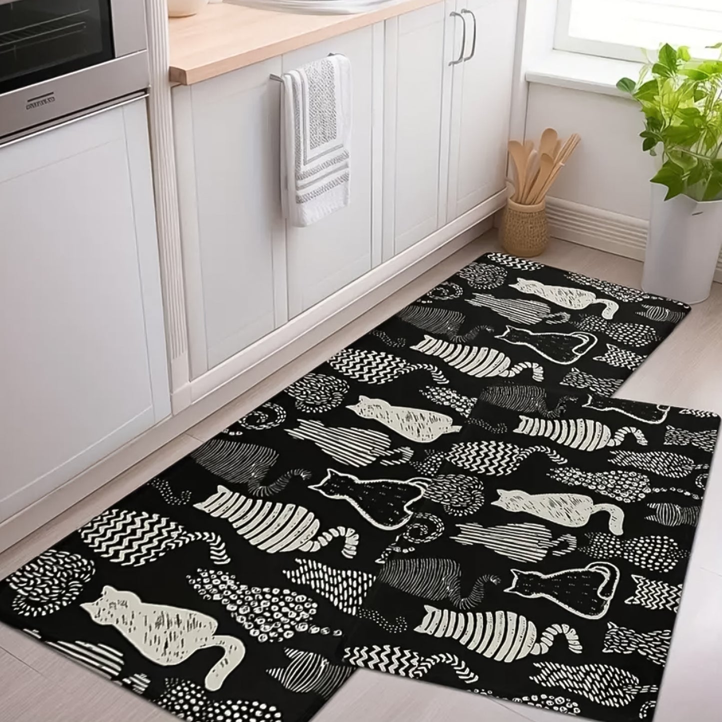 2 Pc Kitchen Floor Mat Set (40x60 Cm  45x120 Cm)