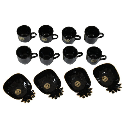 Pine Junction Ceramic Tea  Cups & Bowl (12 Pcs Set)