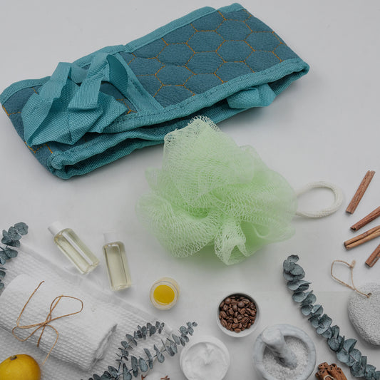Bath Shower Scrubber & Loofah Sponge Set