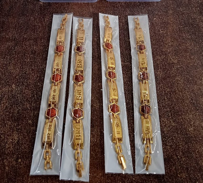 Gold Plated Bracelet Rakhi For Brother  (1 Pc. Mix Design)