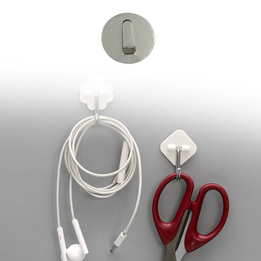 Multipurpose Self-Adhesive Steel Wall Hooks – Pack of 12