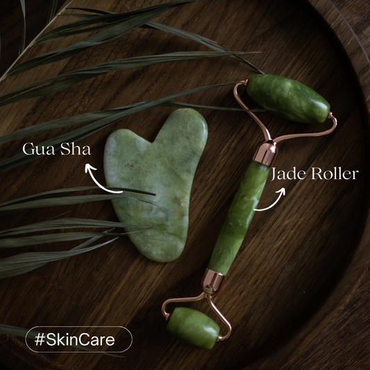 Gua Sha Stone And Jade Roller Face Massager
