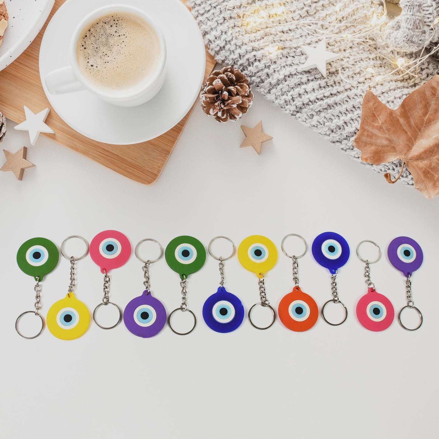 Evil Eye Keychain (12 Pcs Set Mix Color)