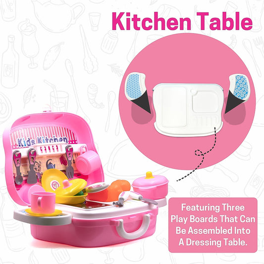 Portable Kitchen Suitcase Set for Kids
