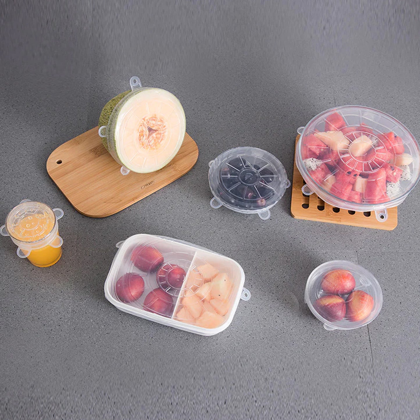 BPA-Free Silicone Stretch Lids 6 pcs set
