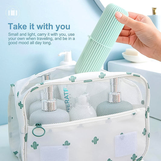 Capsule Shape Travel Toothbrush & Toothpaste Case (Multicolor 3 Pcs Set)