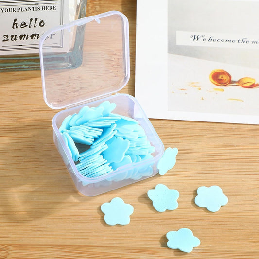 Mini Portable Travel Soap Paper Sheets (100 Pcs Set Approx,  Mix Color)