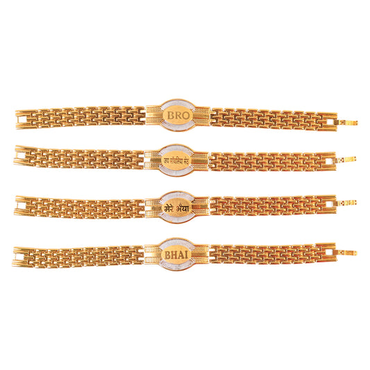 Rakhi Bracelet For Brother Metal Chain  (Mixed Designs) (1 Pc)