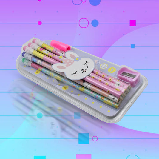 Cute Rabbit Drawing Pencil Set (14 Pc Set)