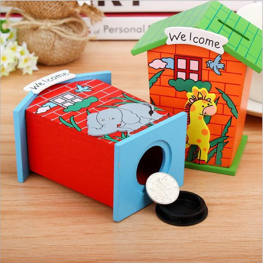 Cartoon Wooden Money Bank