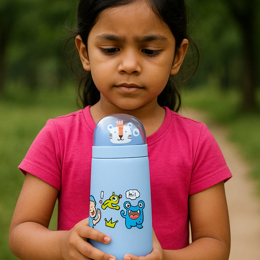 Cartoon Glass Water Bottle 350ml