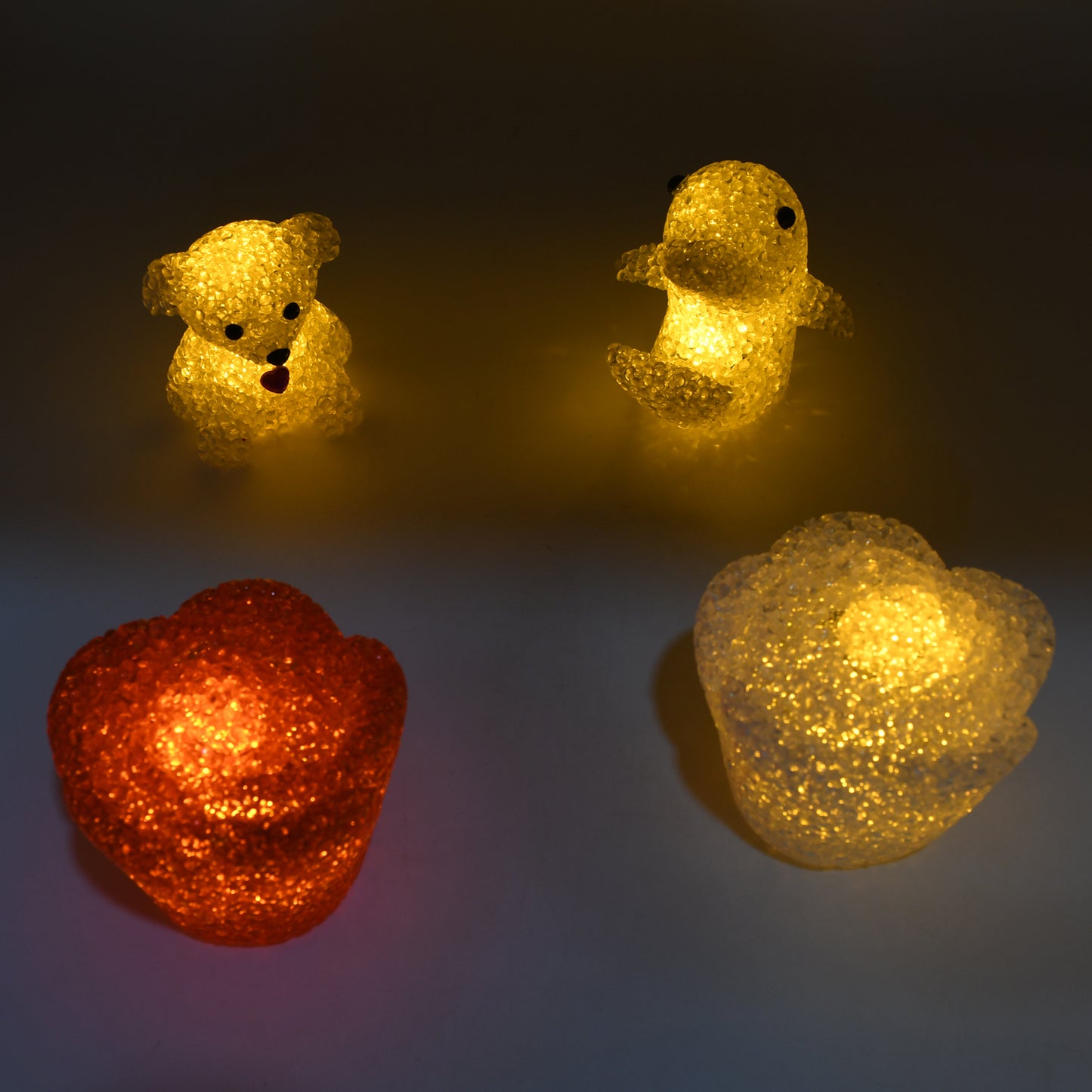 Multi Shape Small LED Crystal Night Lamp (6 Pc Set)