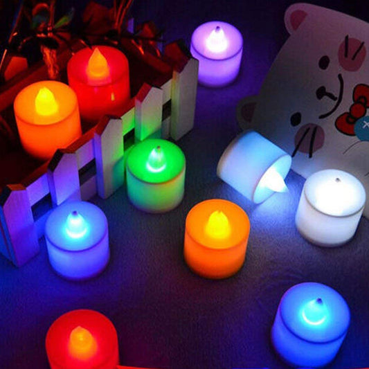 Festival Decorative - LED Tealight Candles  (24pcs) (Multi Color)