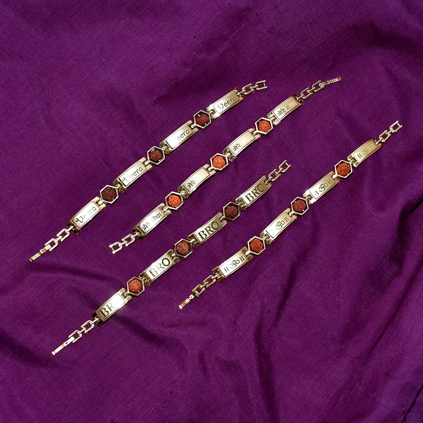 Gold Plated Bracelet Rakhi For Brother  (1 Pc. Mix Design)